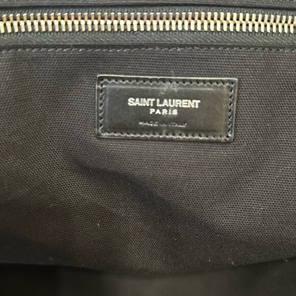 Saint Laurent ID Convertible Travel Duffle Bag Large Black Canvas Leather Trim - Picture 2 of 14
